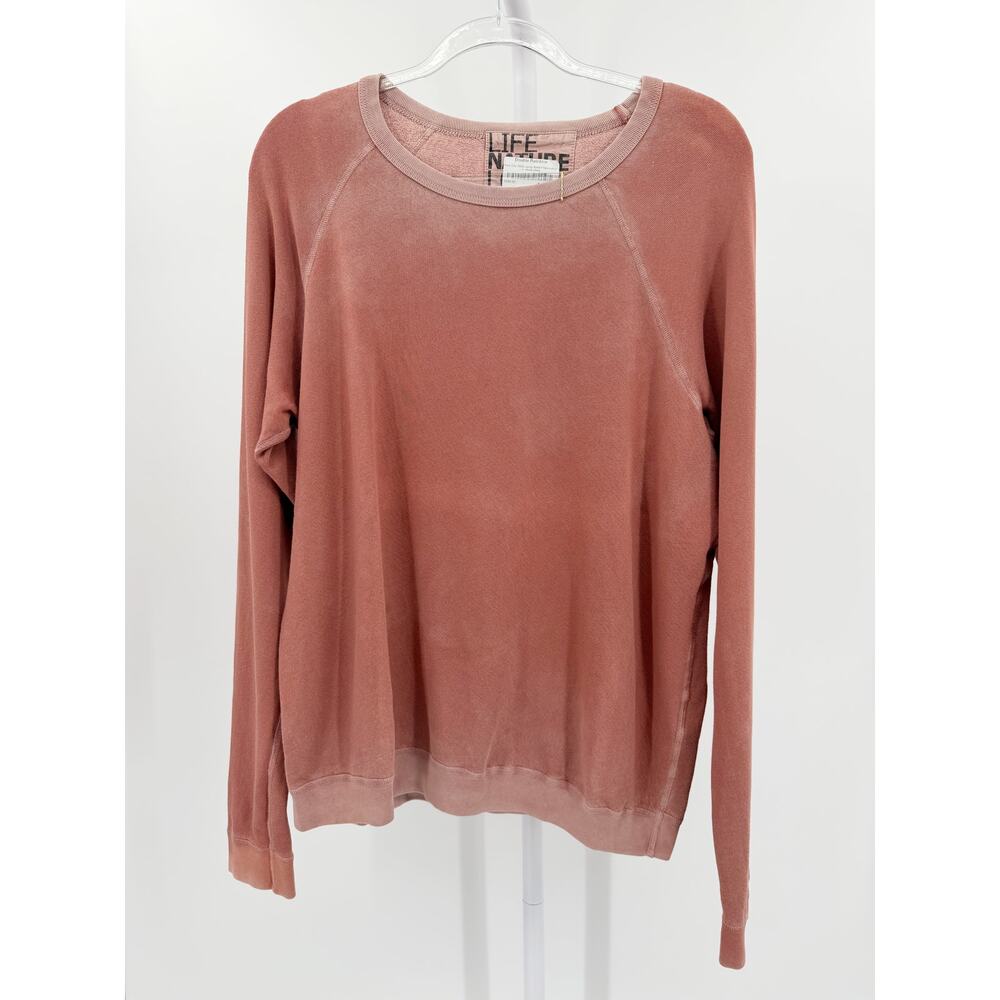 FREECITY Lucky Rabbit Sweatshirt Large NWT Rust Orange Faded Hunky Dory Raglan - Picture 5 of 5
